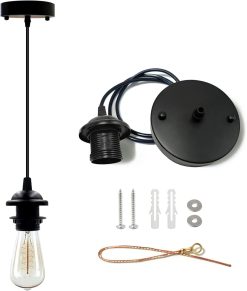 Industrial Mini Pendant Light Kit – Vintage Edison-Style Hanging Lamp