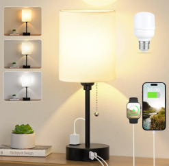 Small Bedroom Table Lamp with 3 Color Temperature Settings